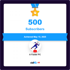 Thank you for helping us reach 500 YouTube Subscribers